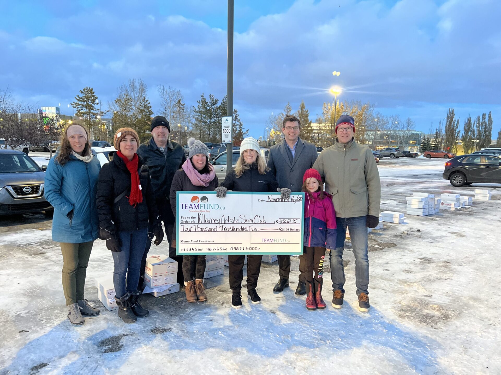 Killarney Artistic Swim 2022 Fundraising Cheque