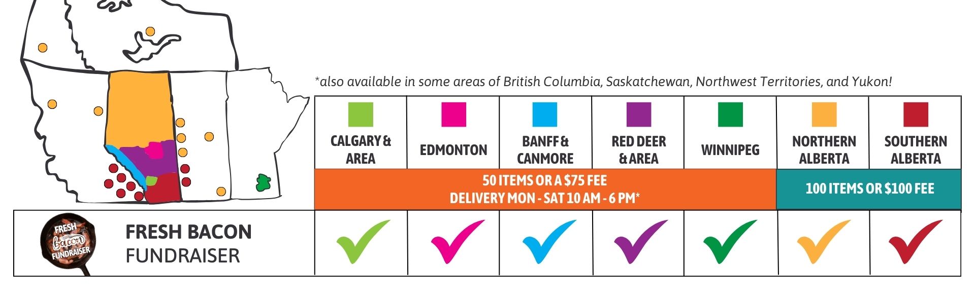 Canadian Fresh Bacon Fundraiser Delivery Locations TeamFund Fundraising