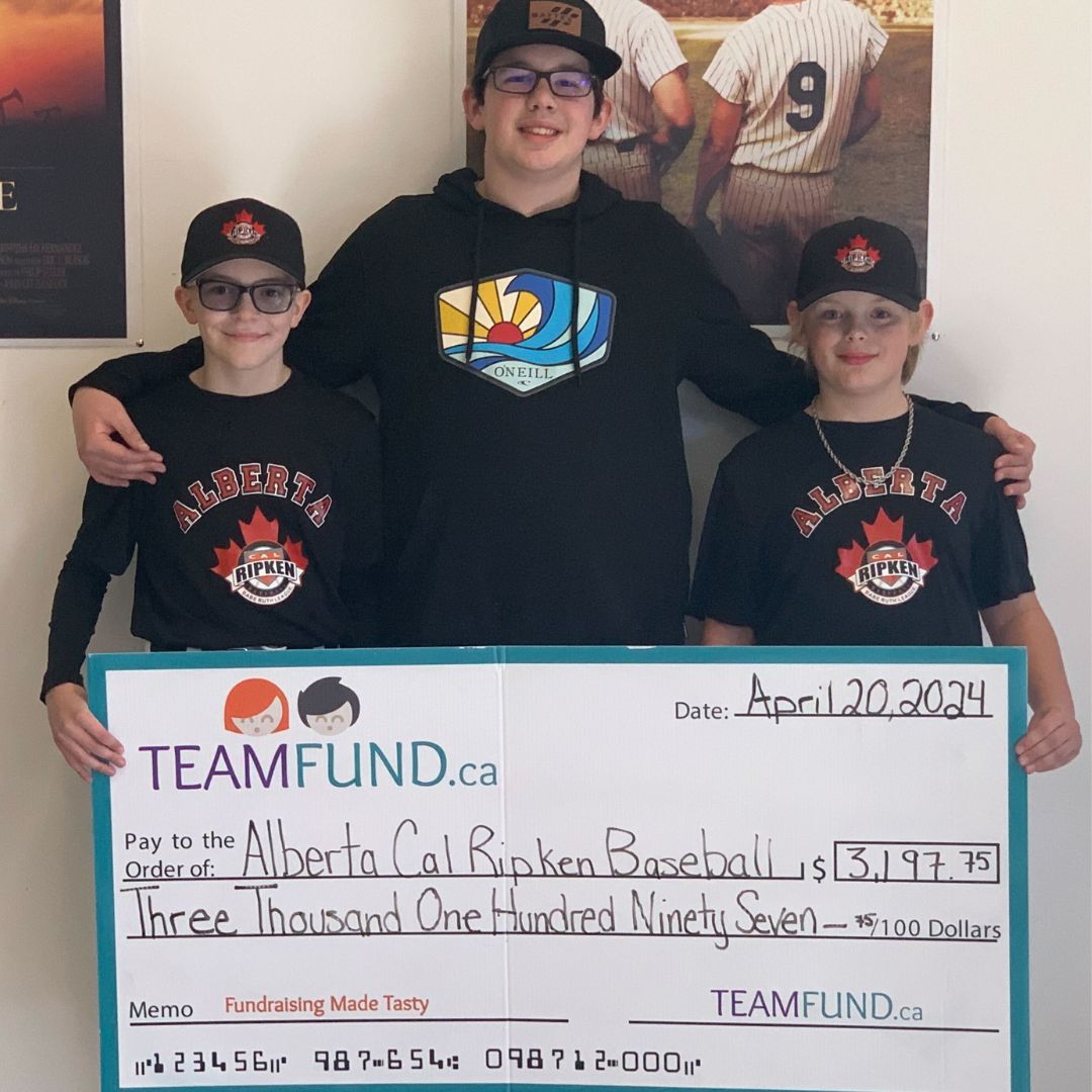 Wolverines Hockey Club, delivery in Calgary, June 2023. Holding cheque of all time raised over $36,000.