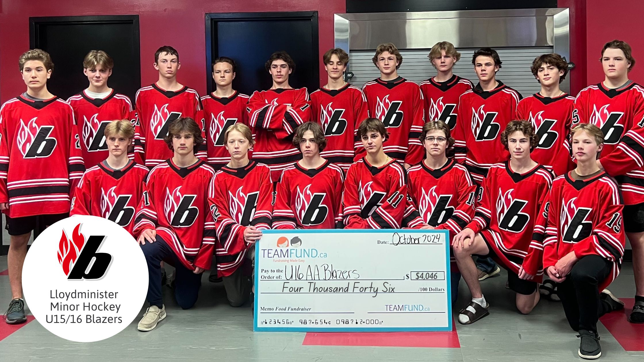 U16AA Blazers Raise Over $4K in Fill Your Freezer Hockey Fundraiser