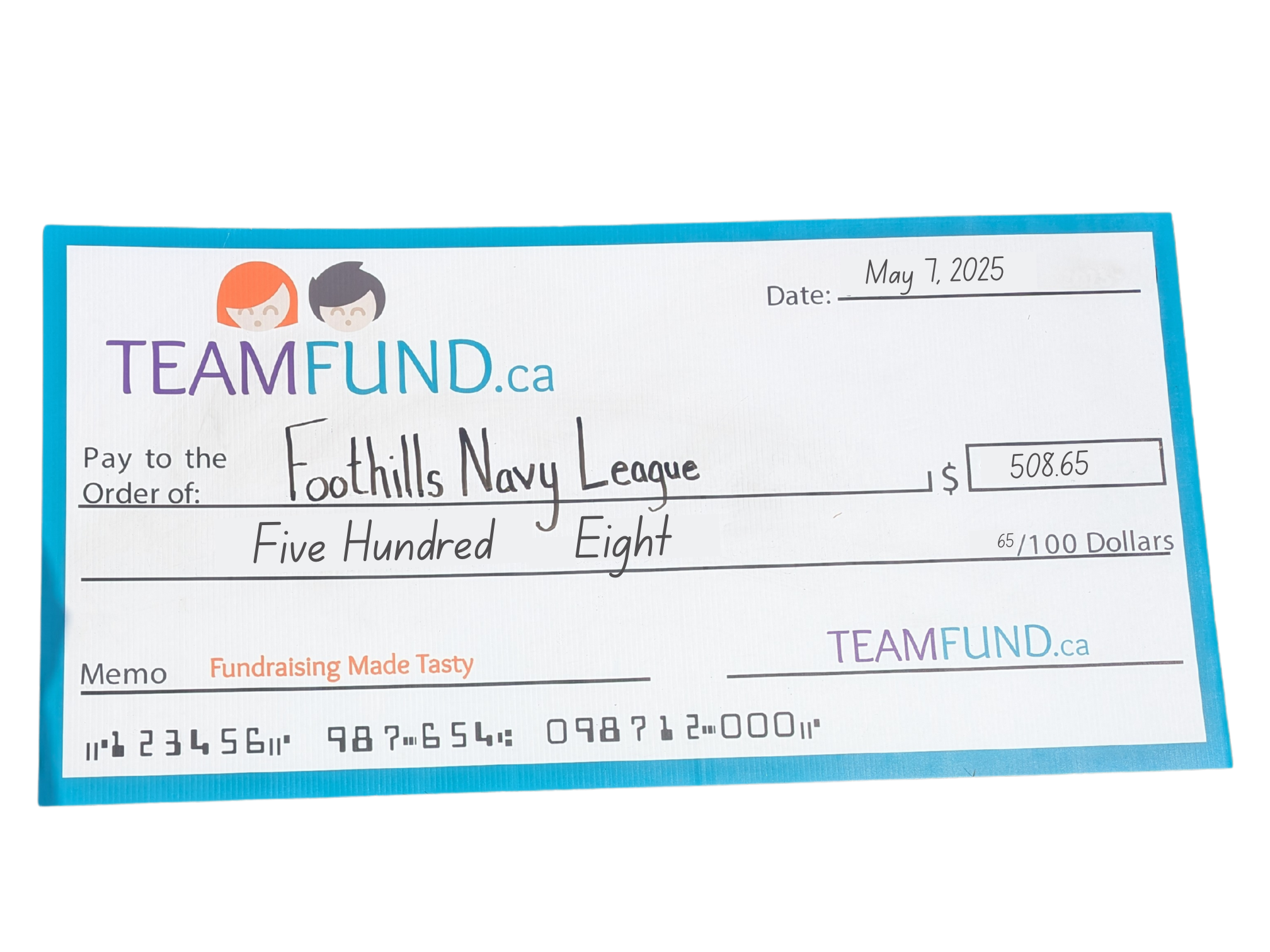 Wolverines Hockey Club, delivery in Calgary, June 2023. Holding cheque of all time raised over $36,000.