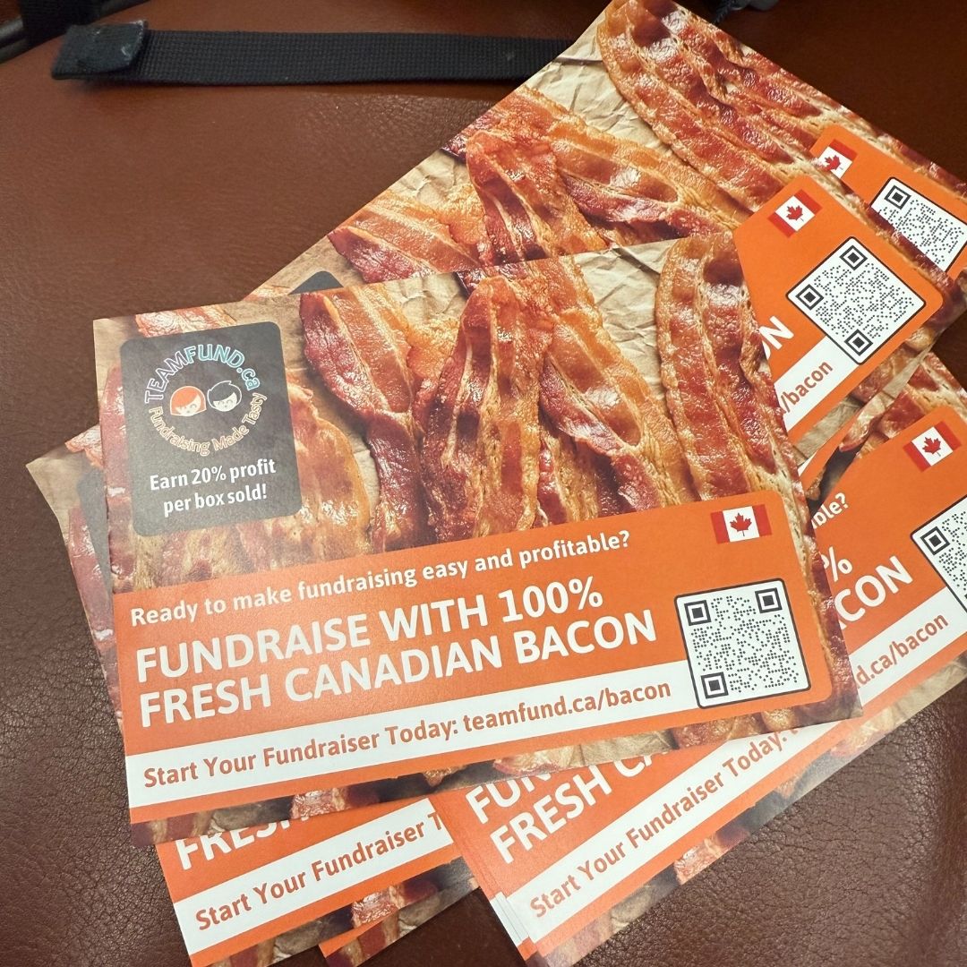 teamfund-bacon-fundraising-postcard TeamFund Bacon Fundraiser postcards promoting 100% fresh Canadian bacon ā part of the new fundraising launch in the Maritimes.